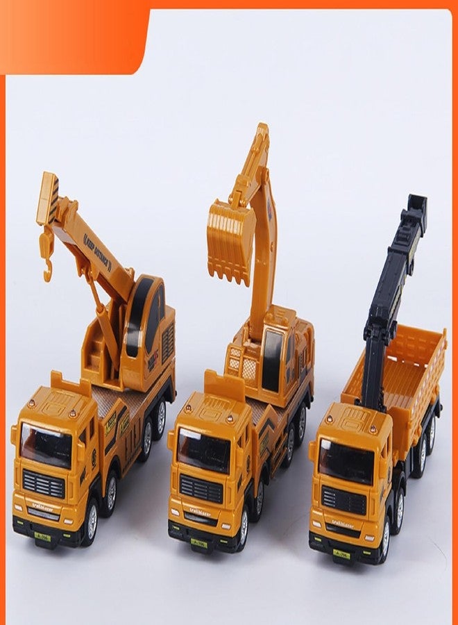 Oupstrive 3-Pack Construction Toy Truck Set for Kids with Excavator, Crane and Cargo Carrier, Rotating Parts, Realistic Design, Pull Back Action Vehicles, Boys & Girls Gift (Pack of 1) - Image 3